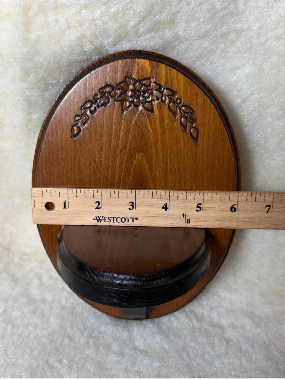 Vintage Wooden Oval Wall Shelf in Brown Decorative Home Wall Decor